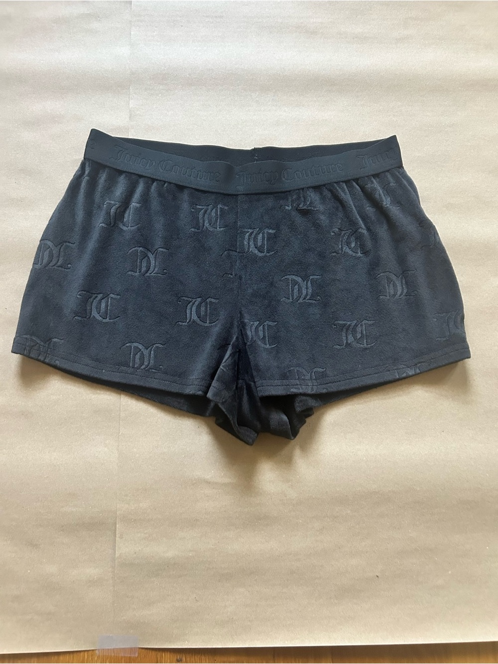 Juicy Couture Black Logo Terry Athletic Shorts